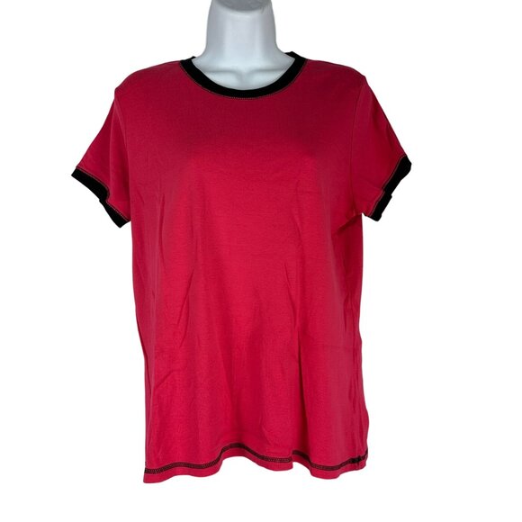 St. John's Bay Active Women's Short Sleeved Crew Neck T-Shirt Size L Pink - Picture 1 of 5